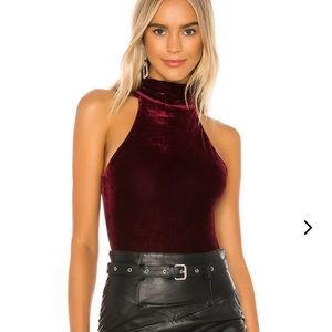 Lovers + Friends  Ellen bodysuit In wine red